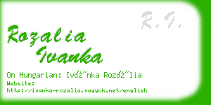 rozalia ivanka business card